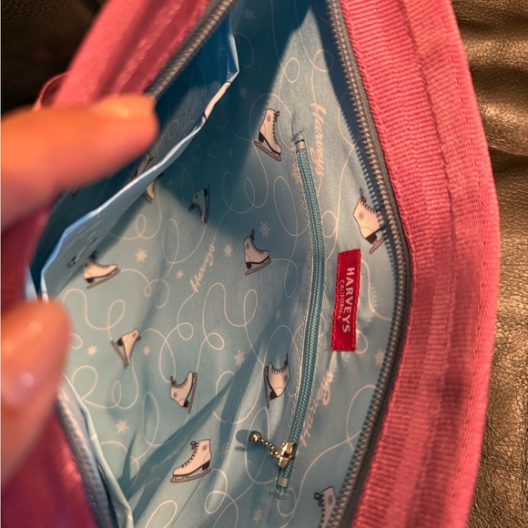 Harveys holiday purple and blue ice skating  Crossbody Bag - Picture 7 of 11